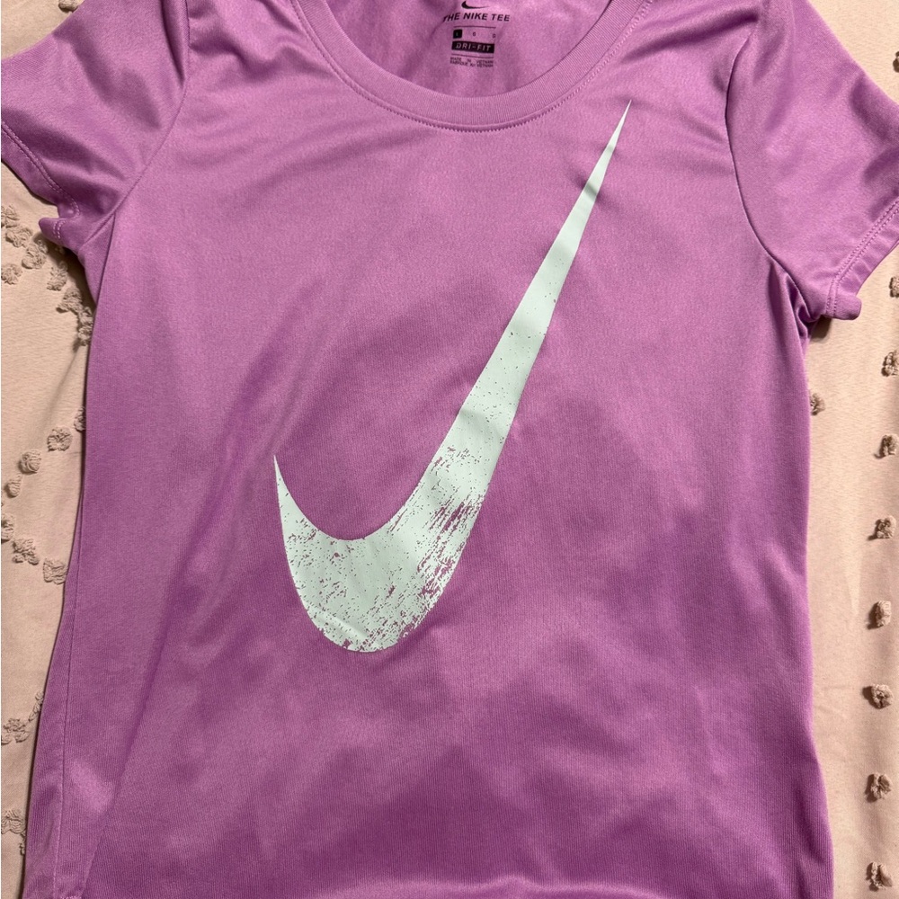Nike Purple Short Sleeve Tee with White Swoosh